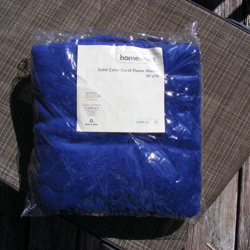 New Blue Soft Solid Color Fleece Coral Throw Blanket 50x70 Inches by Homesmart